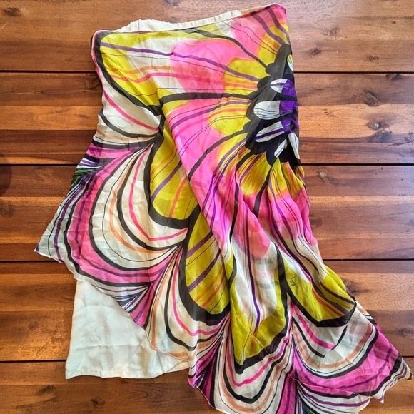 Milly of New York 100% Silk Multicolor Abstract Print Dress Size 8 Made in Italy - Picture 3 of 7